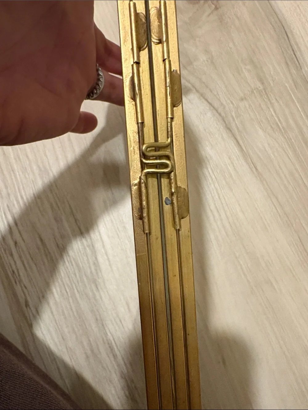 Vintage Brass & Glass 4-Panel Folding Photo Frame